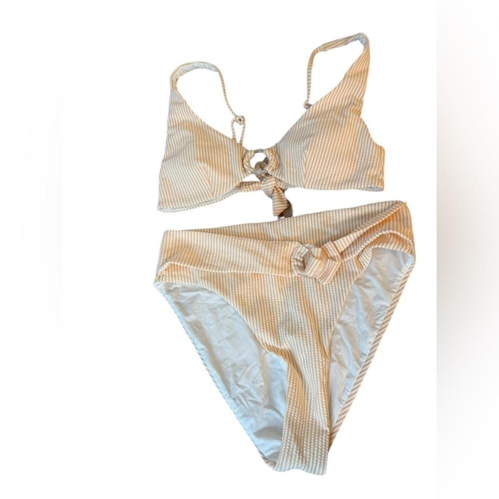 Onia Peach Seersucker Bikini Set